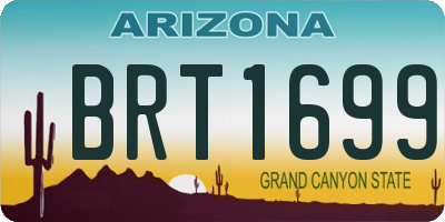 AZ license plate BRT1699