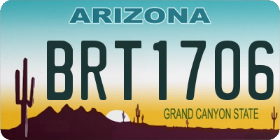 AZ license plate BRT1706
