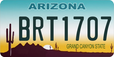 AZ license plate BRT1707