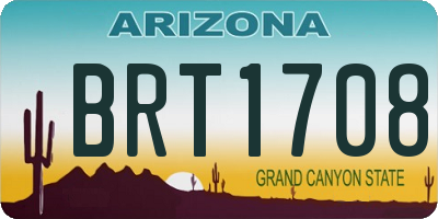 AZ license plate BRT1708