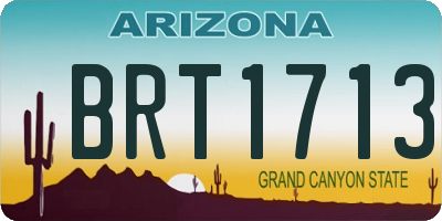 AZ license plate BRT1713