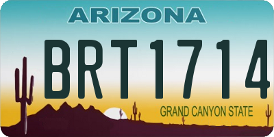 AZ license plate BRT1714