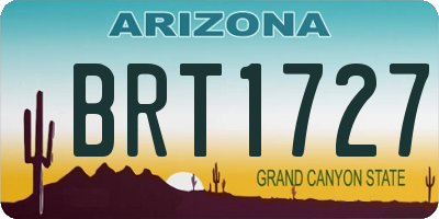 AZ license plate BRT1727