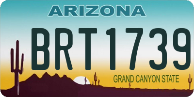 AZ license plate BRT1739