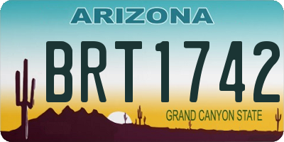 AZ license plate BRT1742