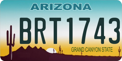 AZ license plate BRT1743