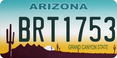 AZ license plate BRT1753