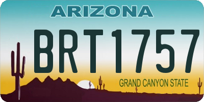 AZ license plate BRT1757