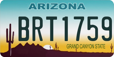 AZ license plate BRT1759