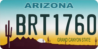 AZ license plate BRT1760