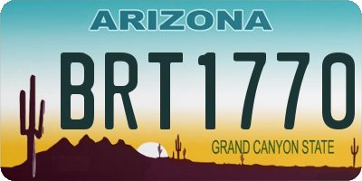 AZ license plate BRT1770