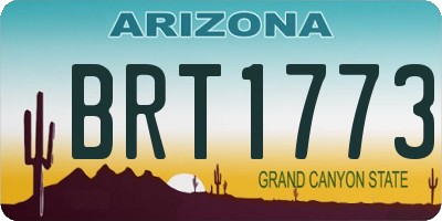 AZ license plate BRT1773