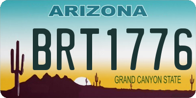 AZ license plate BRT1776