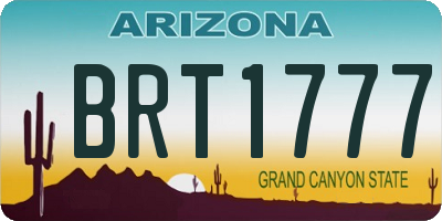 AZ license plate BRT1777