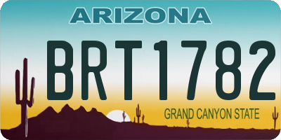 AZ license plate BRT1782