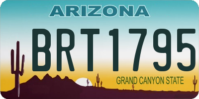 AZ license plate BRT1795