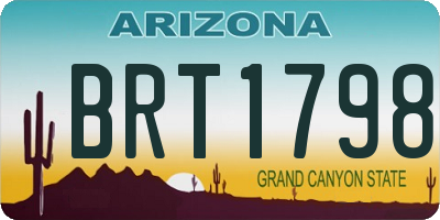 AZ license plate BRT1798