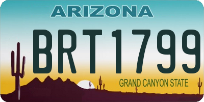 AZ license plate BRT1799