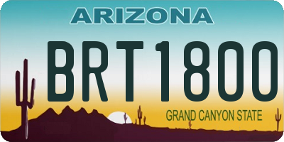 AZ license plate BRT1800