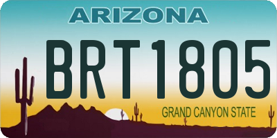 AZ license plate BRT1805