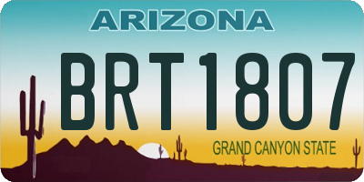 AZ license plate BRT1807