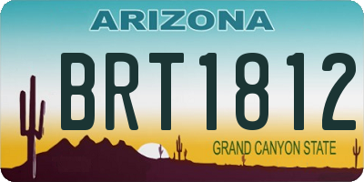 AZ license plate BRT1812