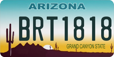 AZ license plate BRT1818