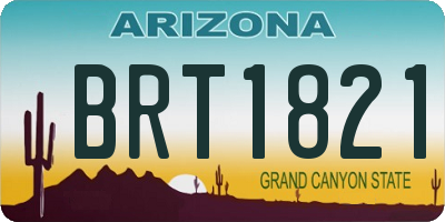AZ license plate BRT1821