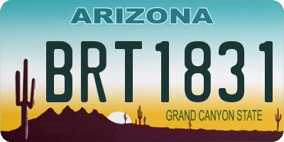 AZ license plate BRT1831