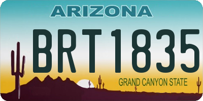 AZ license plate BRT1835