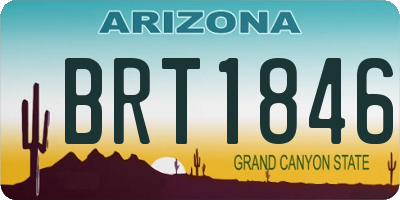 AZ license plate BRT1846