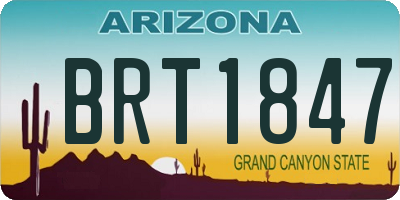 AZ license plate BRT1847