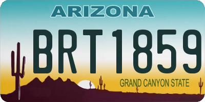 AZ license plate BRT1859