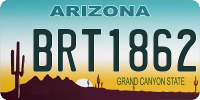 AZ license plate BRT1862