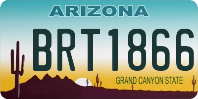 AZ license plate BRT1866