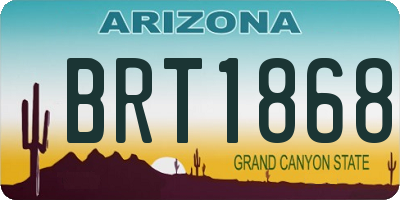 AZ license plate BRT1868