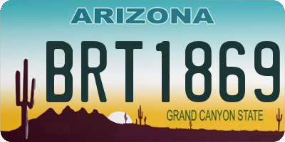 AZ license plate BRT1869