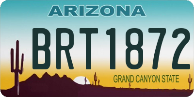 AZ license plate BRT1872
