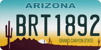 AZ license plate BRT1892