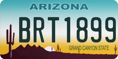 AZ license plate BRT1899