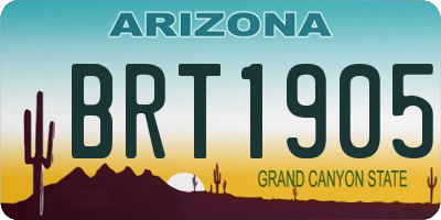 AZ license plate BRT1905