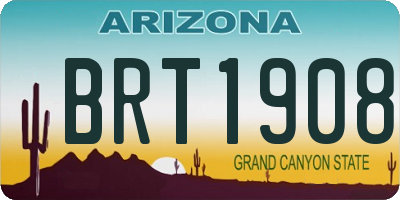 AZ license plate BRT1908
