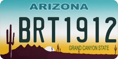 AZ license plate BRT1912