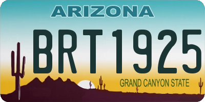 AZ license plate BRT1925