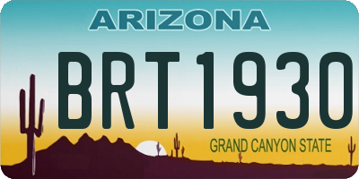 AZ license plate BRT1930