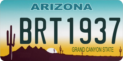 AZ license plate BRT1937