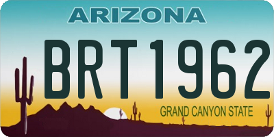 AZ license plate BRT1962