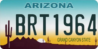 AZ license plate BRT1964