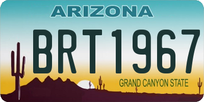 AZ license plate BRT1967