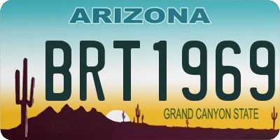 AZ license plate BRT1969